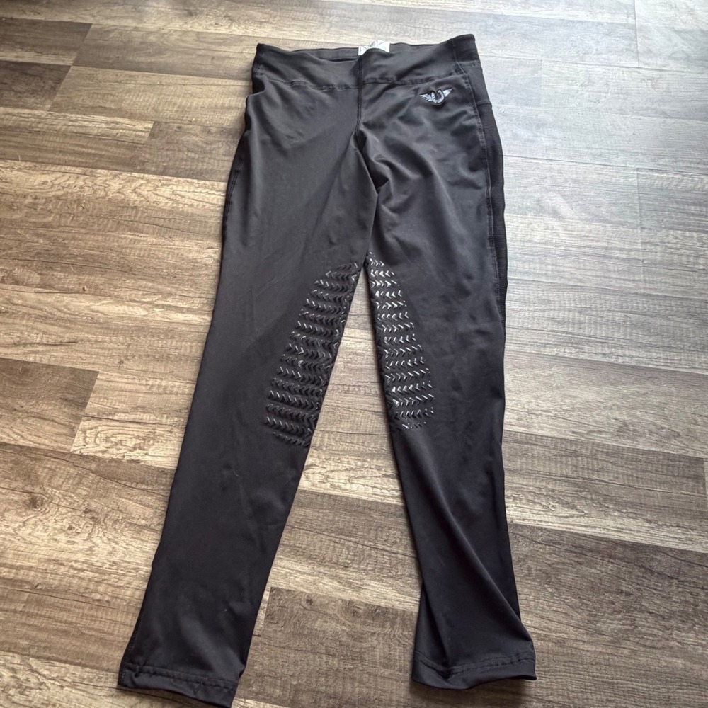 TuffRider Ventilated Schooling Tights Black Equestrian Riding Leggings Womens M